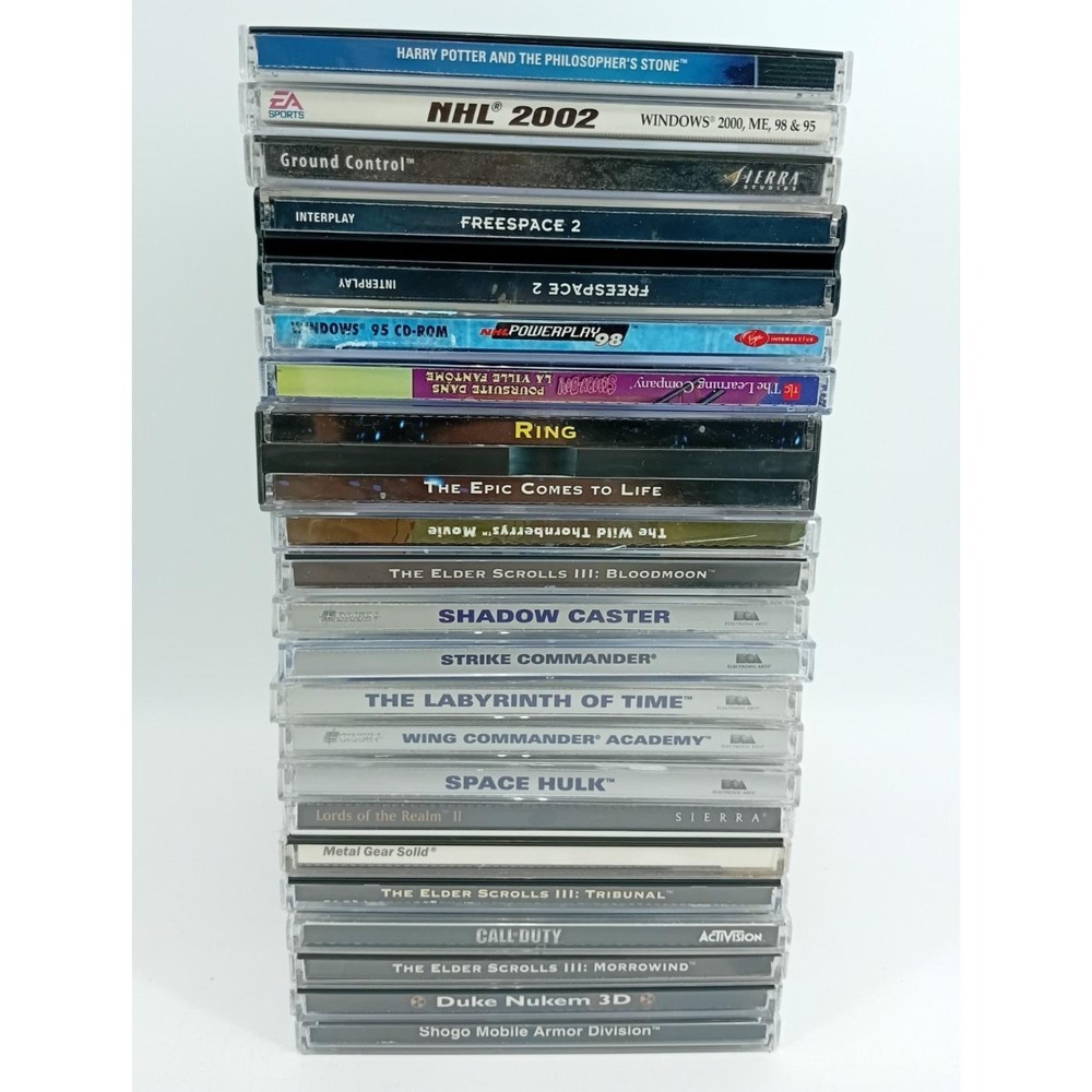 Lot of 22 PC Video Games Jewel Case Metal Gear Solid Call of‎ Duty Elder Scrolls
